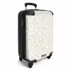 Witte krullen op taupe achtergrond NBS - Handbagage koffer - Volwassenen Unisex middel -productfoto_3d