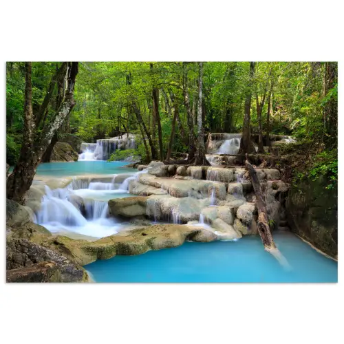 Waterval - Natuur  - Rivier - Bos - Water poster papier klein -3d