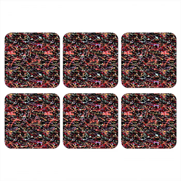 Spat - Abstract - Waterverf - Zacht onderzetter kurk middel 366 -3d