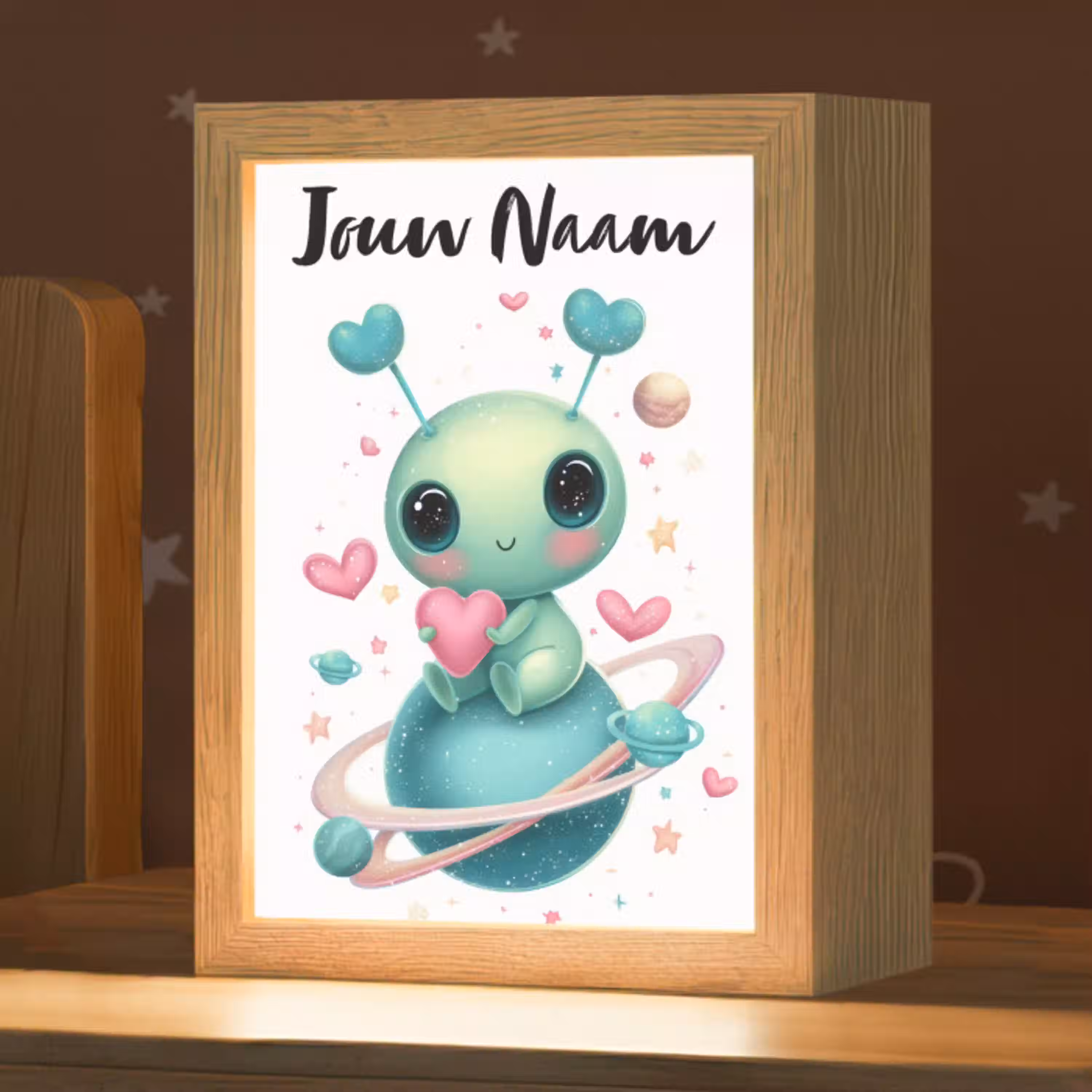 Ruimte - Wezen - Hartjes - Planeet Light Box met kabel (Kinderlampje) klein -zzz_3d_website