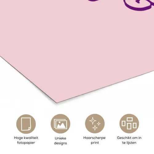 You're doing great - Roze - Bubble letters poster papier klein -closeup_NL
