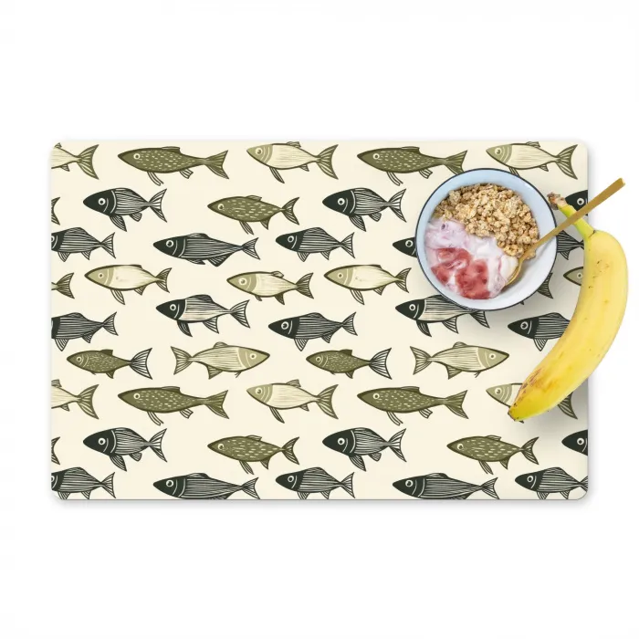 Vissen - Klassiek - Groen Placemat vinyl groot 368 -zzzproduct_Kitchenyeah-website