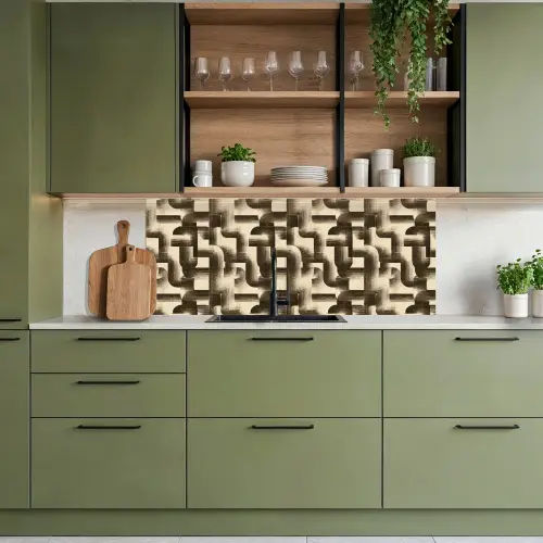Abstract - Retro - Zwart keuken achterwand 2 middel 871 -sfeer3