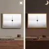 Zeilboot - Zwart - Water - Silhouet Light Box met batterij (Wandlamp) middel -sfeer3