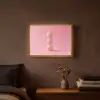 Golfballen - Roze - Drie Light Box met batterij (Wandlamp) middel -sfeer4