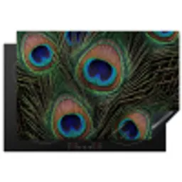 Pauwenveren - Klassiek - Groen Inductie beschermer vinyl 3mm klein -3d