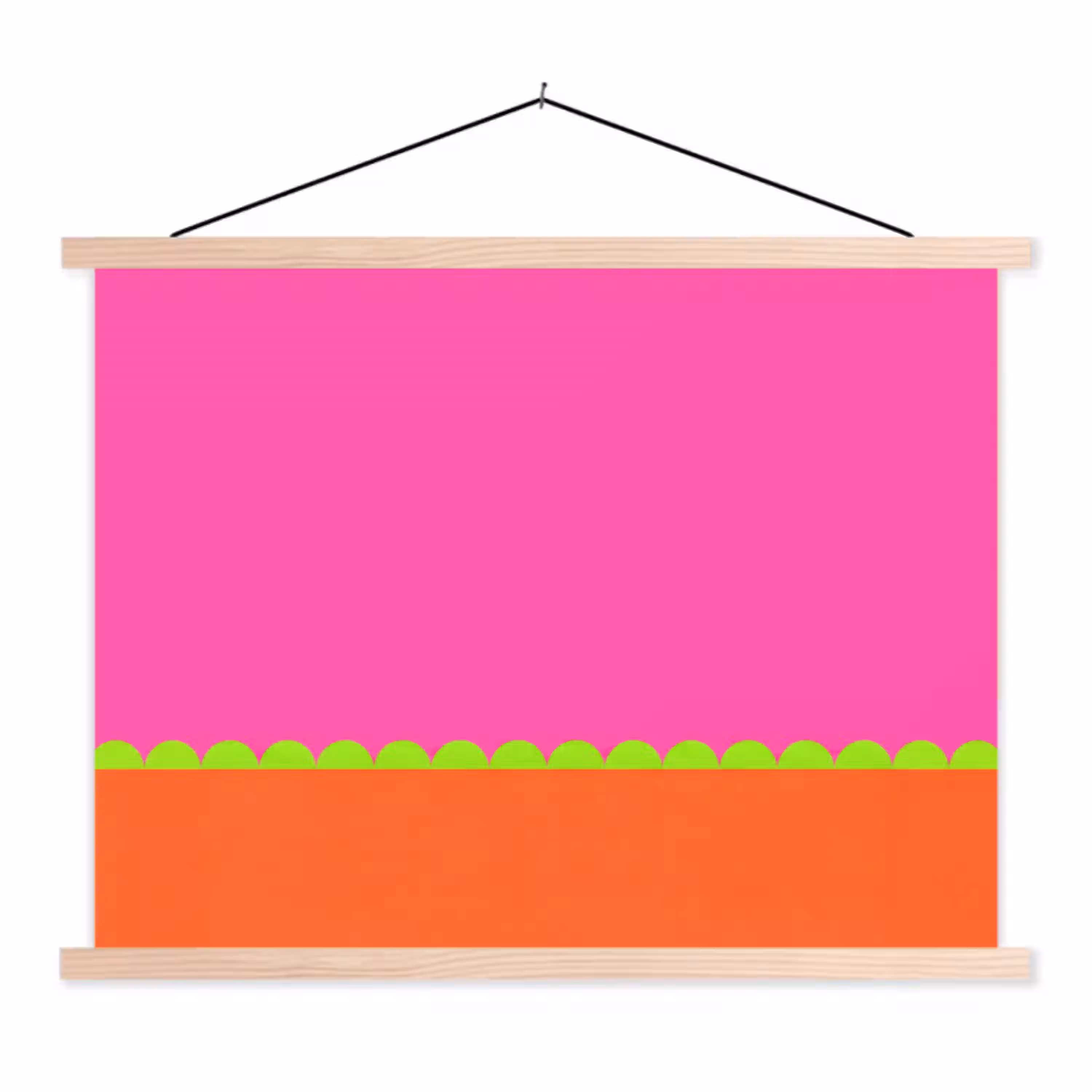 Abstract - Geometrisch - Kleurblokken - Roze - Oranje textielposter latten blank klein -3d