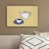 Theepot - Kopje - Beige - Illustratie canvas 2cm klein -sfeer3