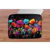 Bloemen - Kleurrijk - Spetters laptophoes neopreen klein -tafel