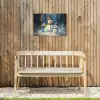 Sneeuwpop - Sneeuw - Winter - Bos Tuinposter op houten frame 2 cm dik klein -sfeer4