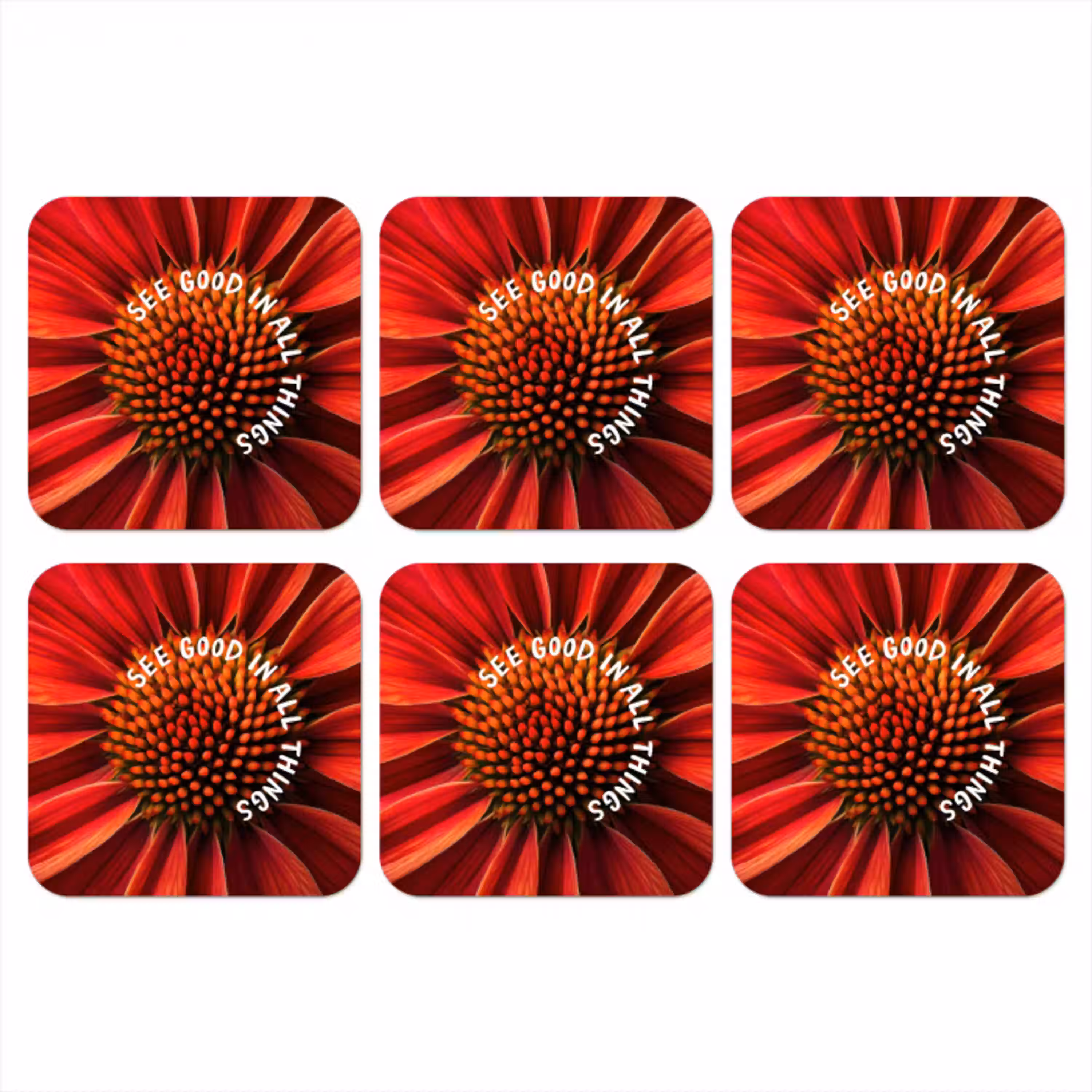 Close up - Bloem - Quote - Rood onderzetter kurk middel -3d