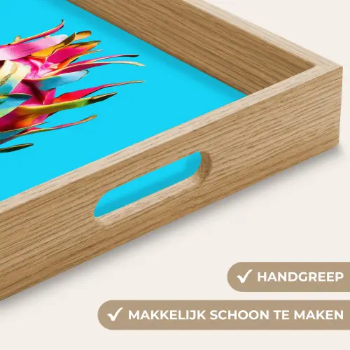 Drakenfruit - Blauw - Levendig Dienblad Rechthoek middel -USP_HandgreepNL