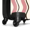 Golvende strepen in roze met bruin NBS - Handbagage koffer - Unisex middel -wiel