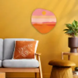 Zon - Abstract - Landschap - Oranje Wandcirkel Organisch Forex 3mm klein -sfeer4