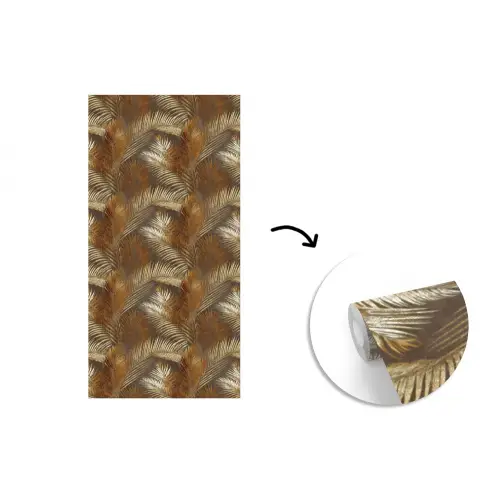 Tropisch - Bladeren - Goud fotobehang vinyl groot 64 -3d
