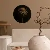 Donkerbruin - Bloem - Textuur - Artisjok Wandcirkel behangsticker klein -sfeer1