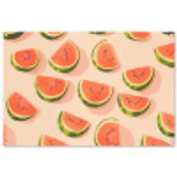 Watermeloen - Schijfjes - Pitten - Rood tuinposter los doek groot -3d