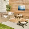 Meeuw - Wit - Zee - Mistig Tuinposter op houten frame 2 cm dik klein -sfeer2