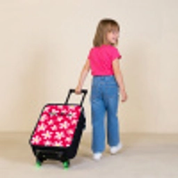 Madeliefjesmania hotpink Kinderkoffer - Zwart klein -sfeer1
