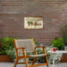 Hout - Keukengerei - Stilleven - Tegels Tuinposter op houten frame 2 cm dik klein -sfeer3