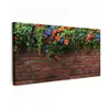 Bloemen - Muur - Groen - Oranje Tuinposter op houten frame 2 cm dik xxl -3d