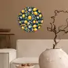 Citroenen - Bloemen - Bladeren - Blauw Wandcirkel plexiglas klein 852 -sfeer1