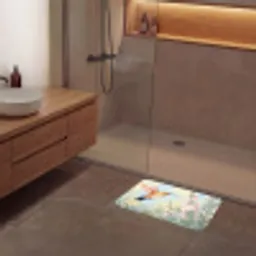 Kolibrie - Illustratie - Kleurrijk Badmat klein -sfeer2