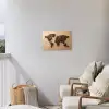 Wereldkaart - Zandkleur - Koffiebonen Tuinposter op houten frame 2 cm dik klein -sfeer1
