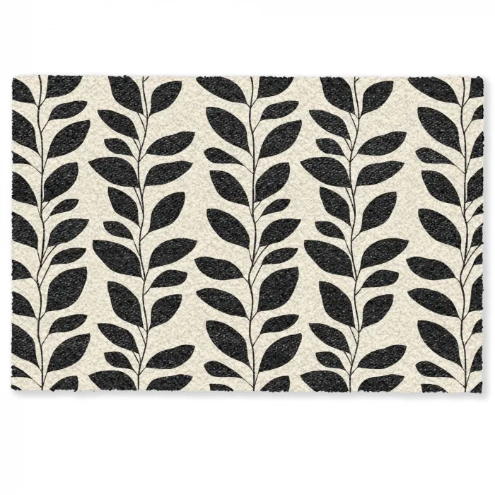 Botanisch - Dessin - Zwart - Beige Deurmat klein 898 -zkaufland3d