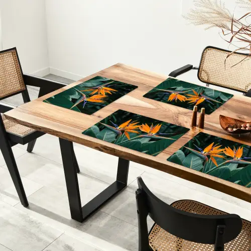 Paradijsvogel - Bloem - Exotisch Placemat vinyl groot -zzsfeer4_Kitchenyeah-website