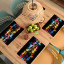 Skyline - Brug - Verlichting - Kleuren Placemat vinyl groot -zzsfeer5_Kitchenyeah-website