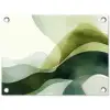 Golven - Abstract - Lichtgroen - Sierlijk tuinposter los doek klein -3d