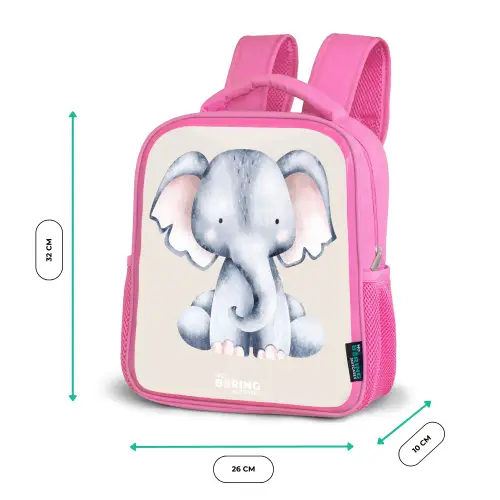Olifant tekening tegen een beige achtergrond Kinderrugzak - Roze middel -productfoto_formaten