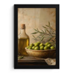 Olijven - Stilleven - Vintage fotolijst zwart zonder passe partout klein -3d