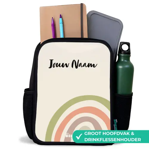 Ruwe regenboog pastel Rugzak - Zwart middel -inhoud_NL