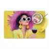 Vrouw - Hoed - Paars - Wijn Placemat vinyl groot -zzzproduct_Kitchenyeah-website