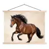 Paard - Galop - Energie textielposter latten blank klein -3d