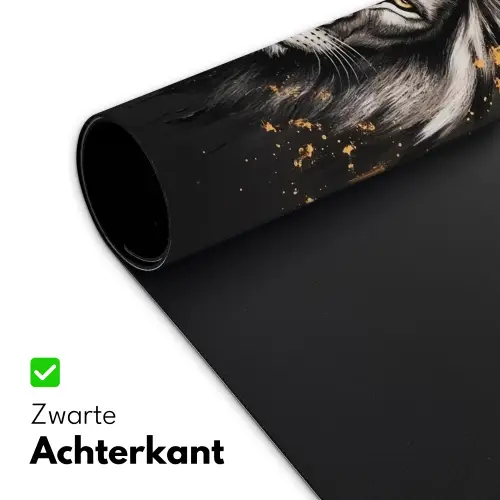 Leeuw - Portret - Verfspatten - Grijs Muismat XXL klein -sfeer2