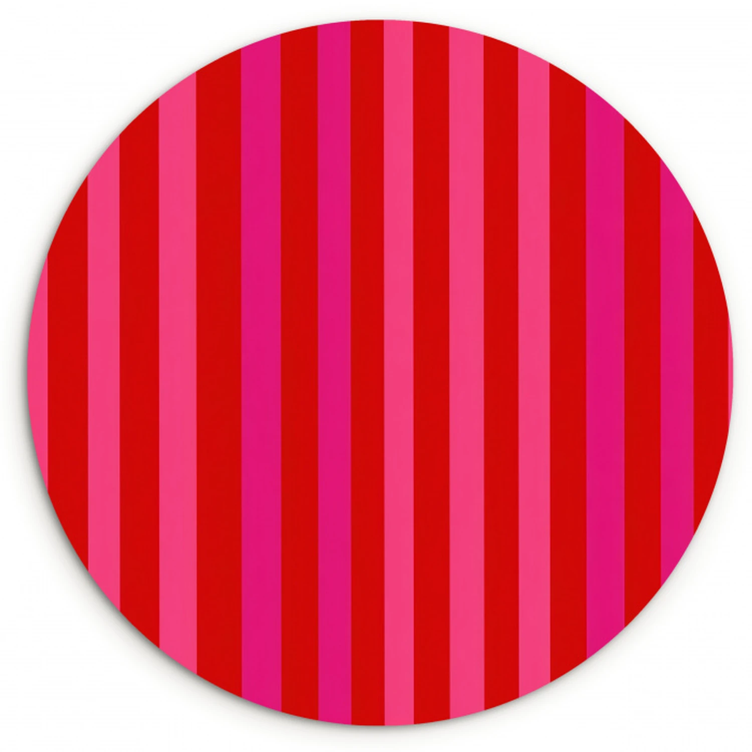 Verticaal - Strepen - Roze Wandcirkel kunststof plaat 5mm dik klein 188 -3d
