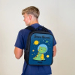 Dino - Planeet - Ster - Blauw Rugzak - Zwart middel -sfeer8