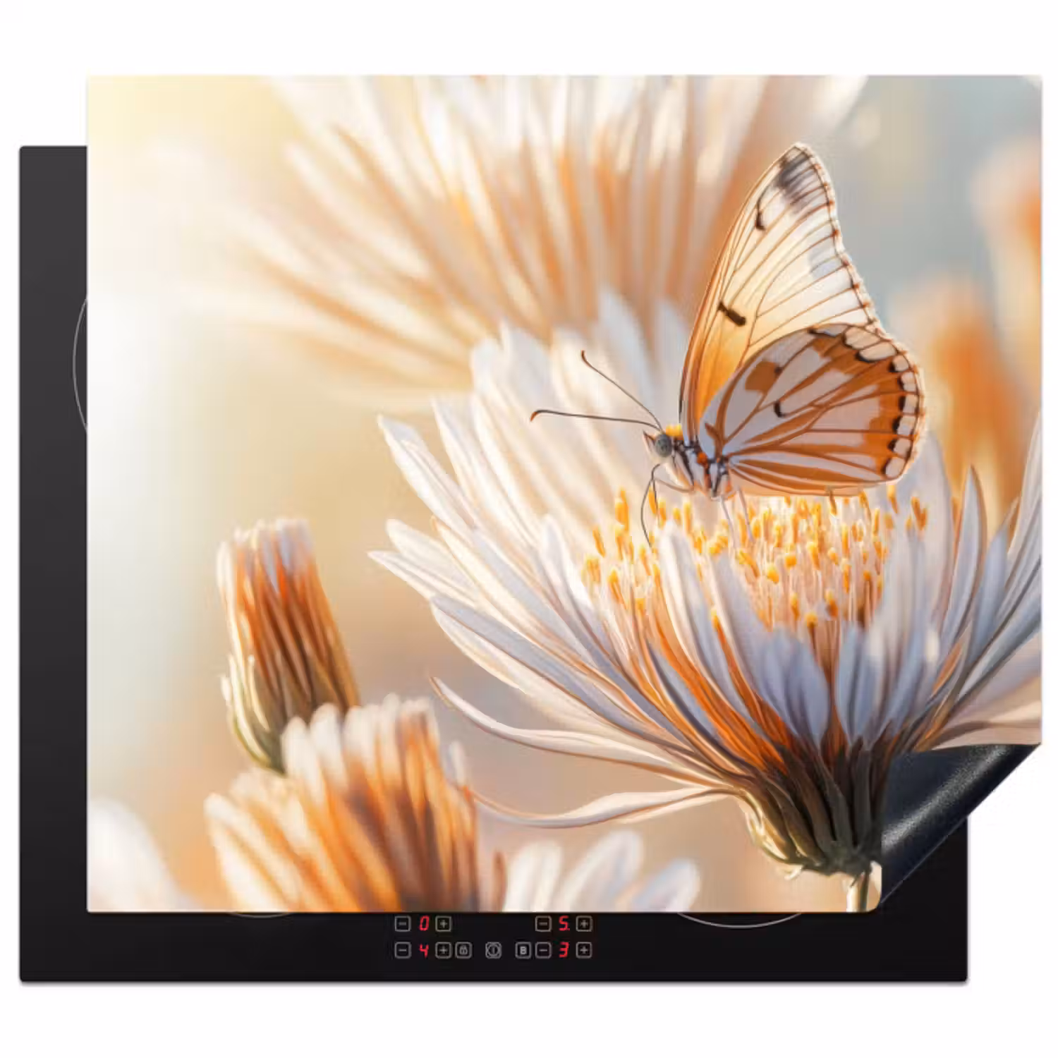 Inductie beschermer - Vlinder - Bloem - Oranje