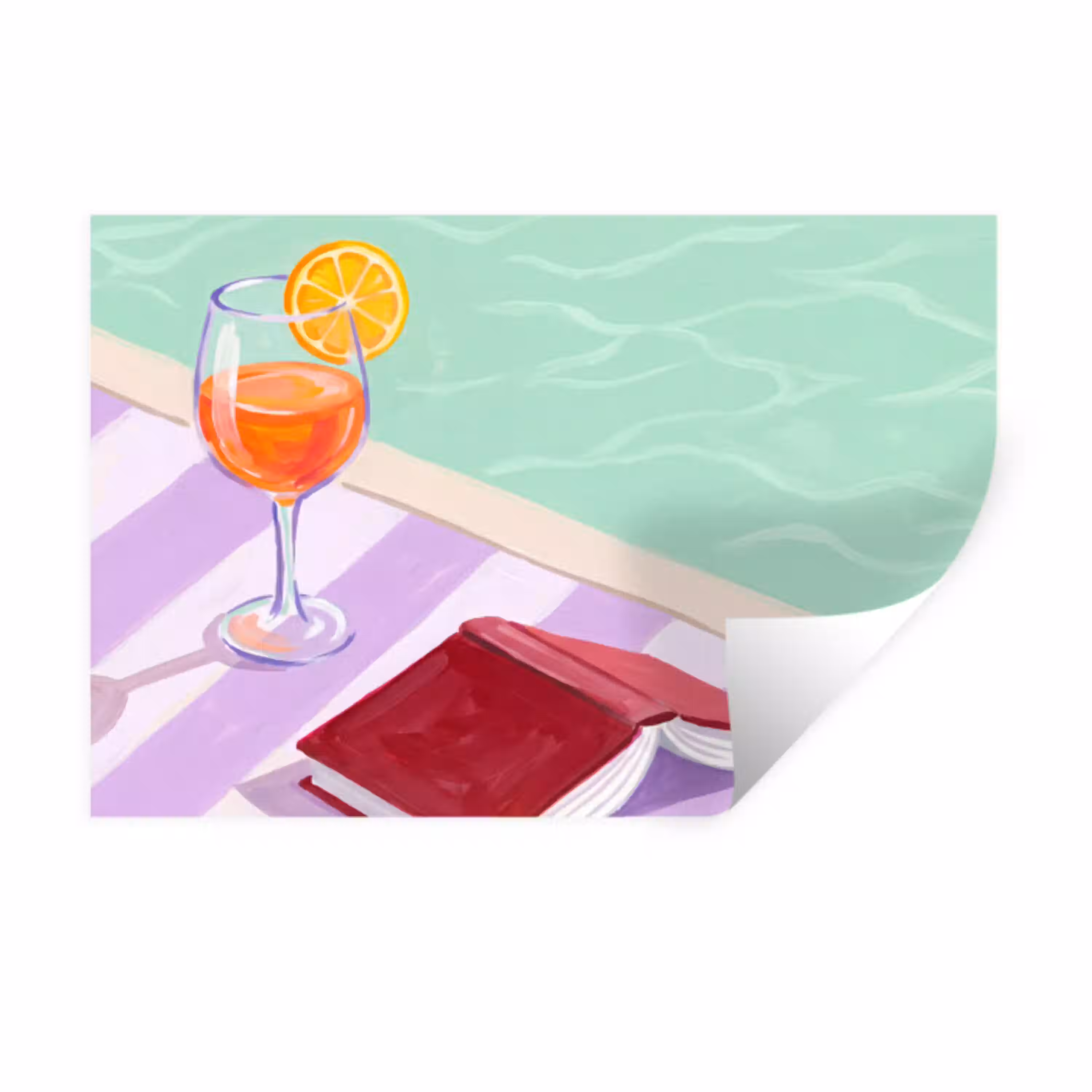Cocktail - Zwembad - Zomer Muursticker klein -3d