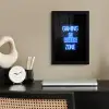 Gaming - Tekst - Gaming zone - Neon - Blauw fotolijst zwart zonder passe partout klein -sfeer1