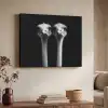 Struisvogels - Halzen - Zwart - Minimalistisch Textielframe zwart klein -sfeer3
