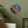 Kikker - Felgekleurd - Tak - Regenboog Akoestische PET Vilt - Rond klein -sfeer2