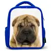 Hondje met Boos Hoofd Kinderrugzak - Blauw middel -3d