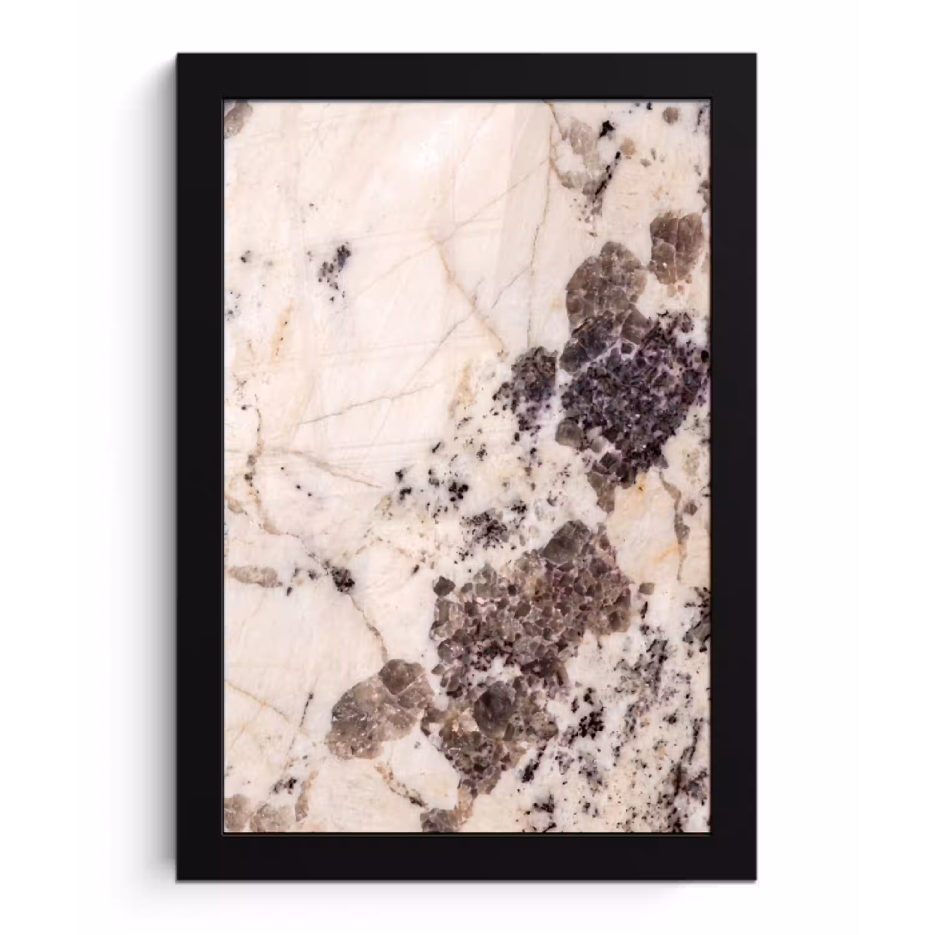 Natuursteen - Patroon - Abstract - Beige - Grijs fotolijst zwart zonder passe partout klein -3d