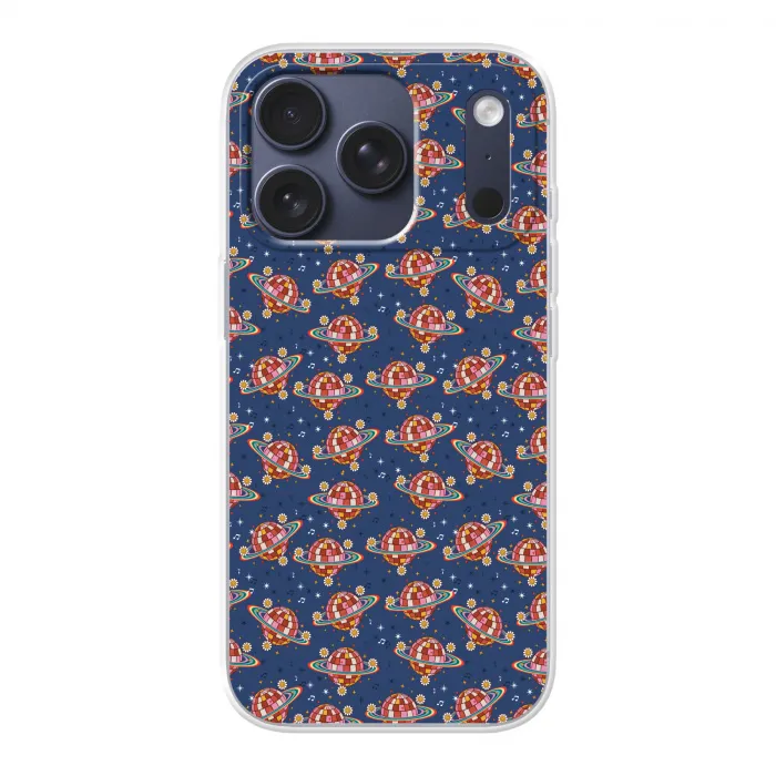 Disco - Blauw - Patroon Telefoonhoesje iPhone 17 Pro klein 878 -3d