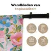 Blauw - Roze - Bloemen Wandkleed katoen klein -sfeer2