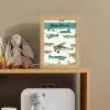 Vliegtuig - Blauw - Kinderen - Jongen - Oranje Light Box met kabel (Kinderlampje) klein -sfeer2_kind